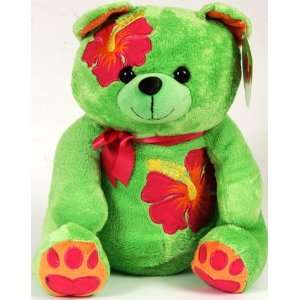   Aloha Plush   12 Green Bear (w/ pink accents) Makena Toys & Games