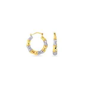  Segmented Hoop Earrings in 14K Two Tone Gold Jewelry