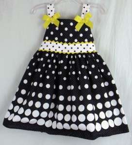   TOO~BOUTIQUE~EASTER~PARTY~BLACK/WHITE POLKA DOTS DOTS DRESS~4T  