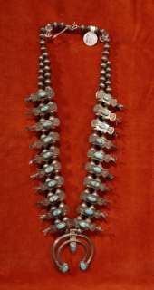 Authentic Navajo Box and Bow Squash Blossom Necklace c.1930  