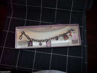BREAST CANCER AWARENESS   NEW Charm Silver Bracelet $36  