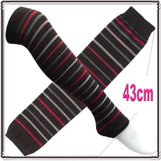 colors striped knee high leg warmers/footless  