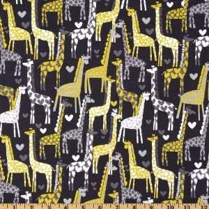   Miller Giraffe Love Gray Fabric By The Yard Arts, Crafts & Sewing
