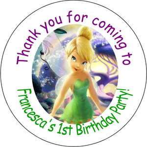 12 Tinkerbell Tinker Personalized favor stickers personalized Birthday 