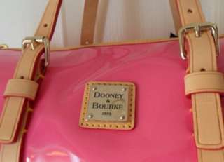 NWT Dooney & Bourke VENUS Pink Bubblegum Patent Leather Barrel Satchel 