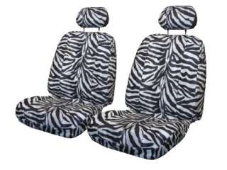 Fun New Car Truck Seat Covers White Black Zebra Print  