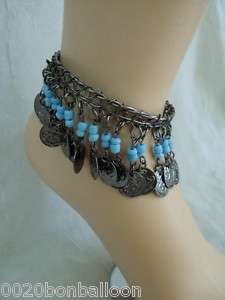 belly dance dancing anklet egyptian gypsy tribal coin  