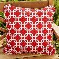 Penelope Red 18 inch Square Outdoor Pillow (Set of 2)