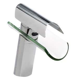  Contemporary Waterfall Glass Spout Bathroom Faucet   5 x 7 