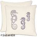 Seahorse Family 18 inch Cream/ Blue Grey Decorative Pillows (Set of 2 