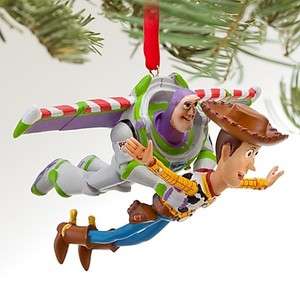 DISNEY TOY STORY BUZZ AND WOODY FLYING ORNAMENT NEW IN BOX  
