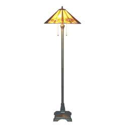 Tiffany style Hex Mission Floor Lamp  