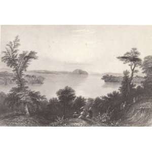   Steel Engraving of Saratoga Lake By Bartlett William Bartlett Books