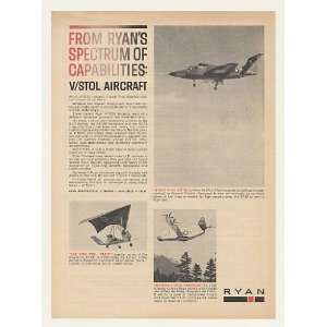  1964 Ryan XV 5A XV 8A XC 142A V/STOL Aircraft Print Ad 
