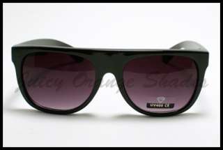 POPULAR 80s Retro ROUND FLAT TOP Sunglasses UNISEX BLACK  