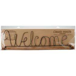 Welcome Fabric Holder with 22 inch Dowel  