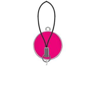    1 Hot Pink Enamel Disc   Cell Phone Charm [Jewelry] Jewelry