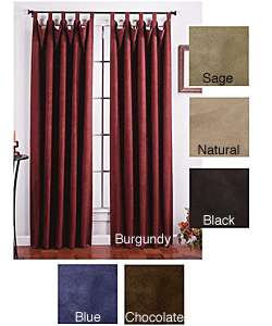 Faux Suede Tab Top Curtain Panel Pair  