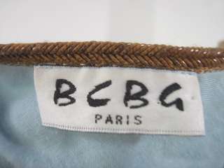 BCBG Blue Striped Knee Length A line Skirt Size 4  
