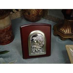  Wedding Favors Square wood frame silver plated holy family 