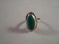 SILVER 925 VINTAGE S SWAN TURQUOISE STONE RING S3.5 NR  