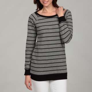 Jolt Juniors Stripe Lace Detail French Terry Top  