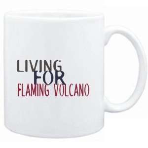    Mug White  living for Flaming Volcano  Drinks
