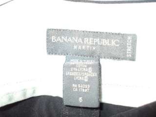 Banana Republic Black Stretch Crop Capri Pants Cuffed 6  
