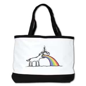   Bag Purse (2 Sided) Black Unicorn Vomiting Rainbow 