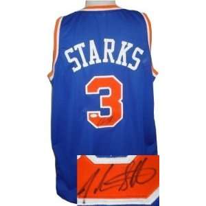  John Starks signed New York Knicks Blue Prostyle Jersey 