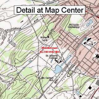 USGS Topographic Quadrangle Map   Middletown, New York (Folded 
