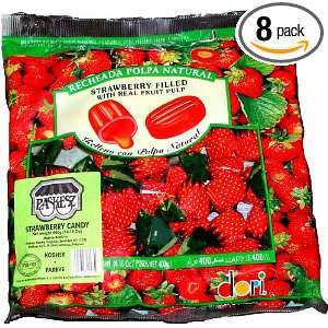 Paskesz Candy, Strawberry Filled Candy, 14.1 Ounce Bag (Pack of 8 