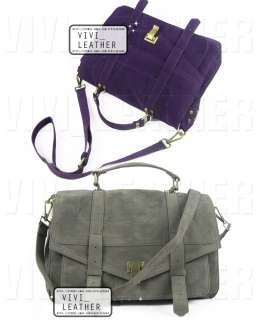 NEW Women Gossip Girl Fx SUEDE Leather Satchel Handbag Cross body 