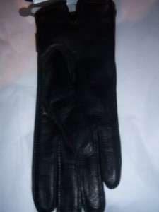 Outstanding Nine West Black Deerskin Leather Gloves,L