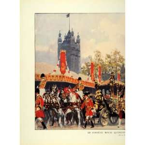  1937 King George VI Coronation Carriage Guards Print 