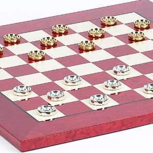  Eleganza Checkers Board & Bella Valentina Checkers Set 