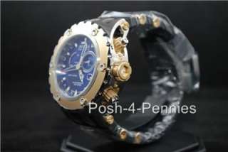   RESERVE SPECIALTY SUBAQUA GMT ALARM BLACK GOLD BLUE WATCH 6205  