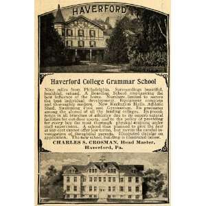  1902 Ad Haverford College Grammar School Crosman Sports 