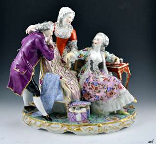 Lovely Antique German/Austrian Large Porcelain Figurine Floral & Gilt 