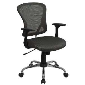 Mid Back Dark Gray Mesh Office Chair with Chrome Finished Base   Flash 