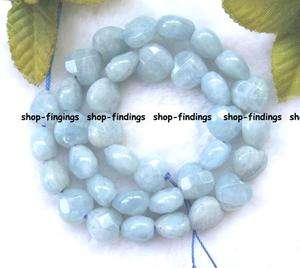 AA blue 12mm natural heart cut aquamarine beads 15  