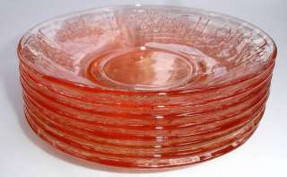 Federal Glass Sharon Cabbage Rose pink saucers  