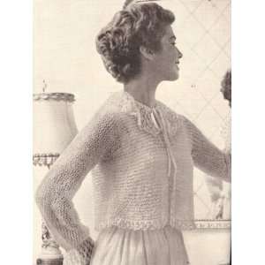 Vintage Knitting PATTERN to make   Knitted Lace Shortie Bed Jacket 