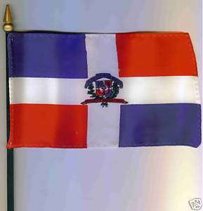 Dominican Republic 4x6 Flag on a Pole NEW  