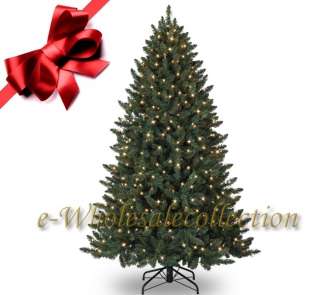 10 PRE LIT CLEAR ARTIFICIAL SPRUCE CHRISTMAS TREE 10FT  