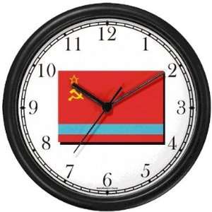 Flag of Kazakhstan Theme Wall Clock by WatchBuddy 