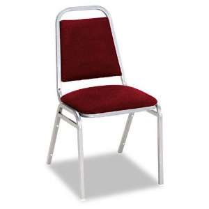    Alera   Square Back Stacking Chairs w/Burgundy Fabric Upholstery 