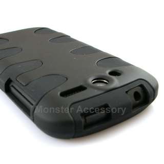 Black Dual Flex Hard Case Gel Cover For HTC myTouch 4G  