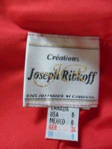 NEW Joseph Ribkoff Creations Size 6 Red HOT Cocktail Evening Dress W 