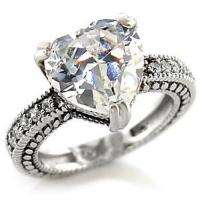 Womens Big Heart cut Wedding/Engagement Ring sz 7  